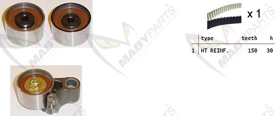 Mabyparts OBK010189 - Комплект ангренажен ремък vvparts.bg