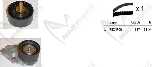 Mabyparts OBK010183 - Комплект ангренажен ремък vvparts.bg