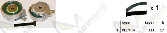 Mabyparts OBK010121 - Комплект ангренажен ремък vvparts.bg