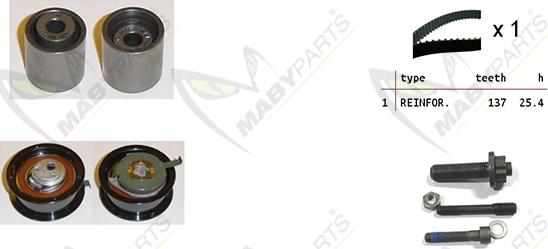 Mabyparts OBK010123 - Комплект ангренажен ремък vvparts.bg