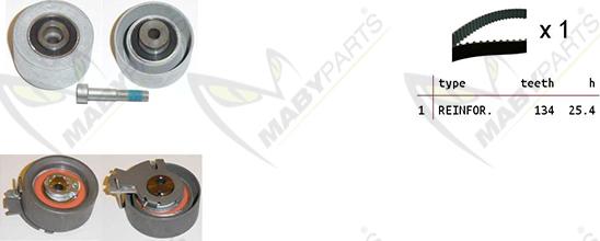 Mabyparts OBK010173 - Комплект ангренажен ремък vvparts.bg