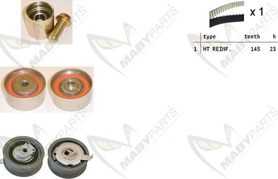 Mabyparts OBK010342 - Комплект ангренажен ремък vvparts.bg