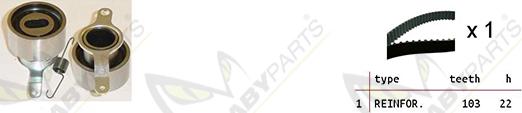 Mabyparts OBK010354 - Комплект ангренажен ремък vvparts.bg