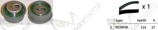 Mabyparts OBK010363 - Комплект ангренажен ремък vvparts.bg