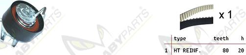 Mabyparts OBK010305 - Комплект ангренажен ремък vvparts.bg