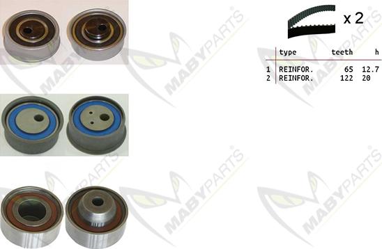 Mabyparts OBK010308 - Комплект ангренажен ремък vvparts.bg