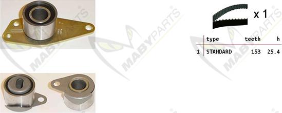 Mabyparts OBK010302 - Комплект ангренажен ремък vvparts.bg