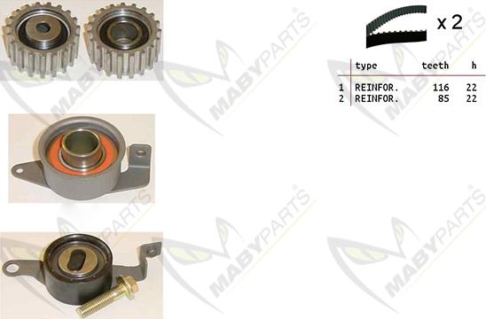 Mabyparts OBK010310 - Комплект ангренажен ремък vvparts.bg