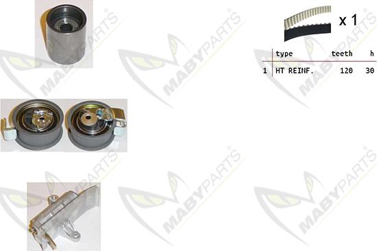 Mabyparts OBK010380 - Комплект ангренажен ремък vvparts.bg