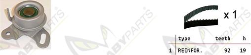 Mabyparts OBK010388 - Комплект ангренажен ремък vvparts.bg