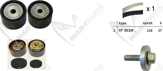 Mabyparts OBK010339 - Комплект ангренажен ремък vvparts.bg