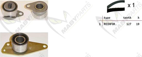Mabyparts OBK010335 - Комплект ангренажен ремък vvparts.bg