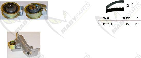 Mabyparts OBK010336 - Комплект ангренажен ремък vvparts.bg