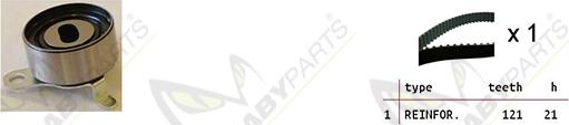 Mabyparts OBK010329 - Комплект ангренажен ремък vvparts.bg