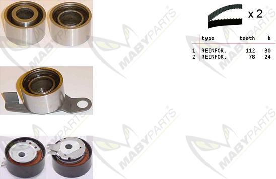 Mabyparts OBK010320 - Комплект ангренажен ремък vvparts.bg