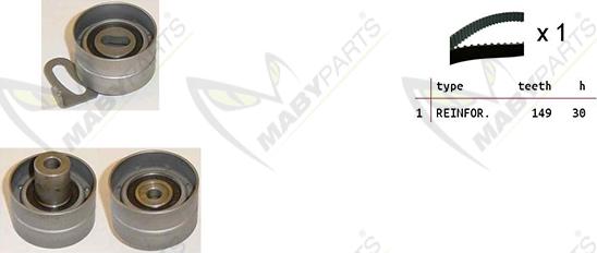 Mabyparts OBK010328 - Комплект ангренажен ремък vvparts.bg