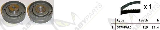 Mabyparts OBK010322 - Комплект ангренажен ремък vvparts.bg