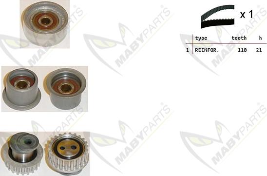 Mabyparts OBK010327 - Комплект ангренажен ремък vvparts.bg