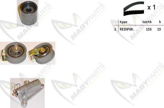 Mabyparts OBK010373 - Комплект ангренажен ремък vvparts.bg