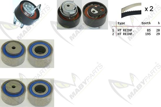 Mabyparts OBK010241 - Комплект ангренажен ремък vvparts.bg