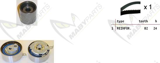 Mabyparts OBK010248 - Комплект ангренажен ремък vvparts.bg