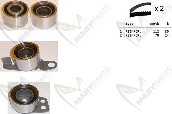 Mabyparts OBK010259 - Комплект ангренажен ремък vvparts.bg