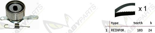 Mabyparts OBK010254 - Комплект ангренажен ремък vvparts.bg