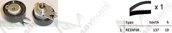 Mabyparts OBK010251 - Комплект ангренажен ремък vvparts.bg