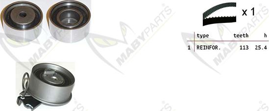 Mabyparts OBK010209 - Комплект ангренажен ремък vvparts.bg