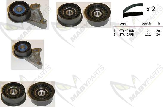 Mabyparts OBK010281 - Комплект ангренажен ремък vvparts.bg