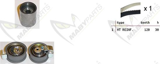 Mabyparts OBK010235 - Комплект ангренажен ремък vvparts.bg