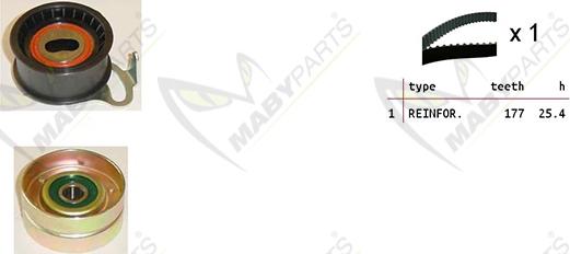 Mabyparts OBK010236 - Комплект ангренажен ремък vvparts.bg