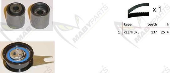 Mabyparts OBK010238 - Комплект ангренажен ремък vvparts.bg