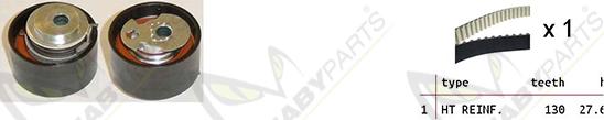 Mabyparts OBK010233 - Комплект ангренажен ремък vvparts.bg