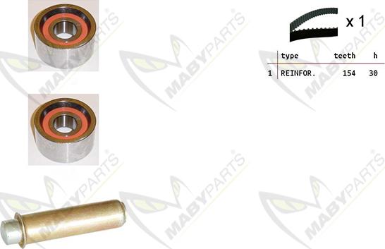 Mabyparts OBK010229 - Комплект ангренажен ремък vvparts.bg