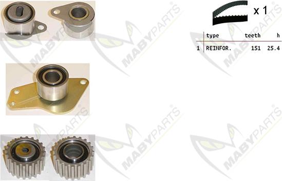 Mabyparts OBK010220 - Комплект ангренажен ремък vvparts.bg