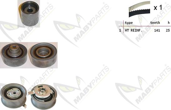 Mabyparts OBK010221 - Комплект ангренажен ремък vvparts.bg