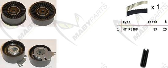 Mabyparts OBK010276 - Комплект ангренажен ремък vvparts.bg