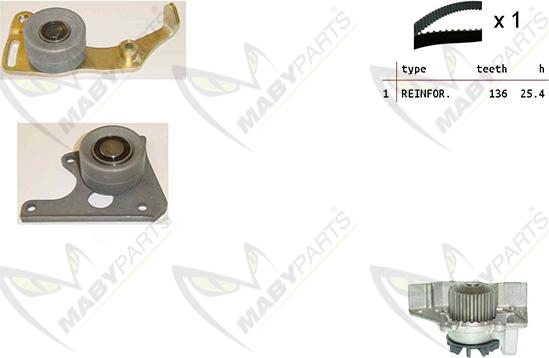 Mabyparts OBKWP0096 - Водна помпа+ к-кт ангренажен ремък vvparts.bg