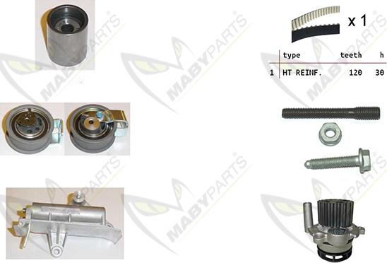 Mabyparts OBKWP0090 - Водна помпа+ к-кт ангренажен ремък vvparts.bg