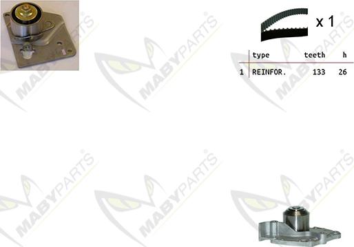 Mabyparts OBKWP0091 - Водна помпа+ к-кт ангренажен ремък vvparts.bg