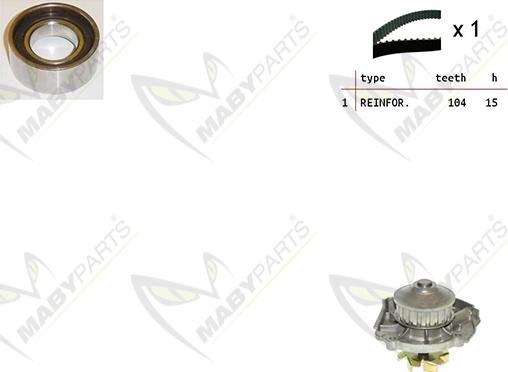 Mabyparts OBKWP0093 - Водна помпа+ к-кт ангренажен ремък vvparts.bg