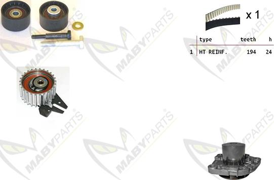 Mabyparts OBKWP0054 - Водна помпа+ к-кт ангренажен ремък vvparts.bg