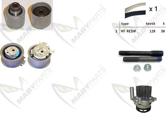 Mabyparts OBKWP0064 - Водна помпа+ к-кт ангренажен ремък vvparts.bg