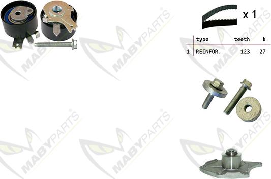 Mabyparts OBKWP0065 - Водна помпа+ к-кт ангренажен ремък vvparts.bg