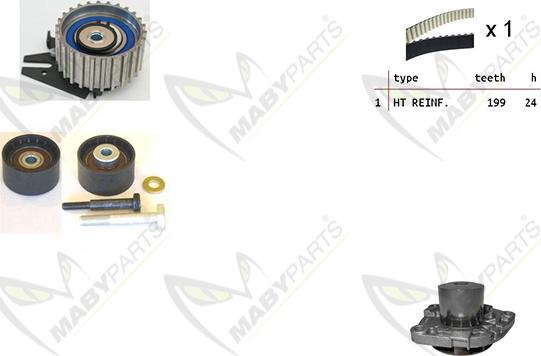 Mabyparts OBKWP0060 - Водна помпа+ к-кт ангренажен ремък vvparts.bg