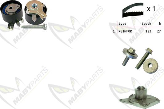 Mabyparts OBKWP0061 - Водна помпа+ к-кт ангренажен ремък vvparts.bg