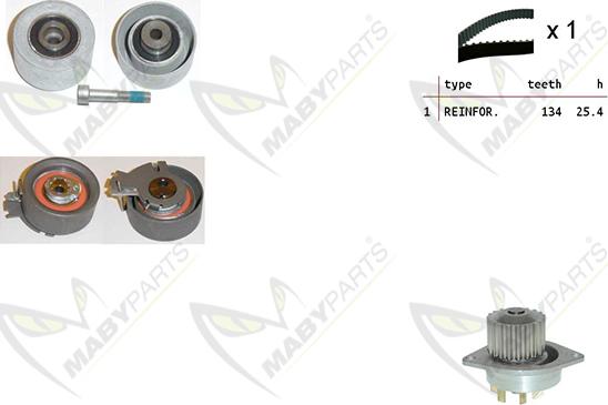 Mabyparts OBKWP0089 - Водна помпа+ к-кт ангренажен ремък vvparts.bg