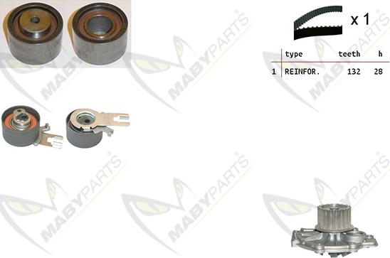 Mabyparts OBKWP0085 - Водна помпа+ к-кт ангренажен ремък vvparts.bg