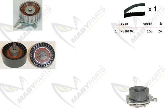 Mabyparts OBKWP0088 - Водна помпа+ к-кт ангренажен ремък vvparts.bg